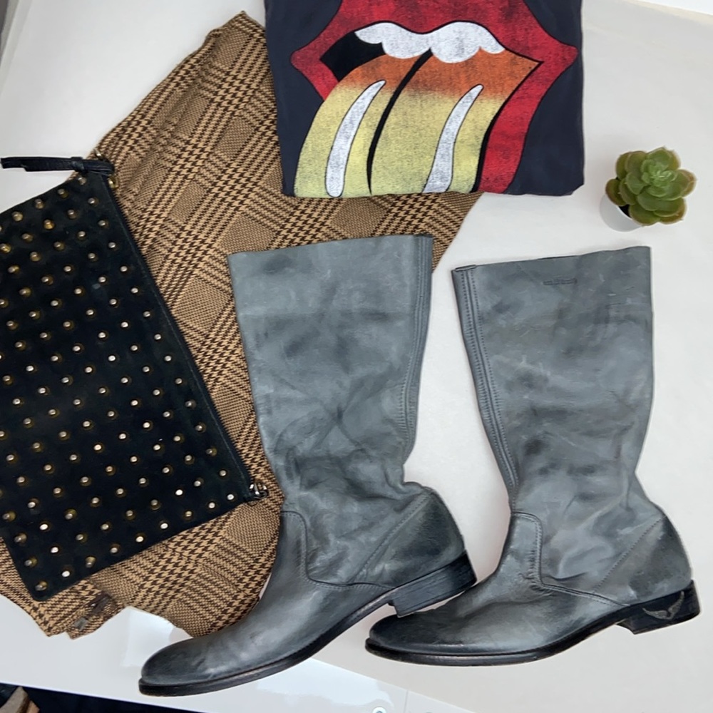 Zadig and Voltaire leather moto boots size 38, gorgeous blue leather